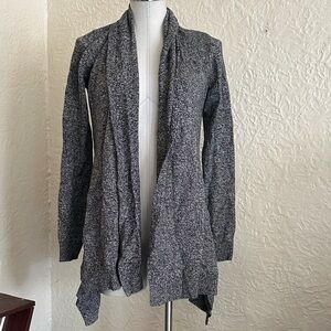 Theory Dioni B Noble Wool Black White Salt and Pepper Cardigan Sweater Medium